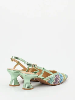 Damen Maripé – Slingback-Pumps aus Textil in Metallic-Optik