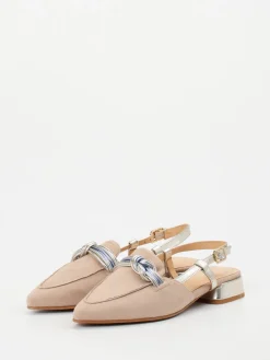 Damen Maripé – Slingpumps aus Veloursleder -Metallic