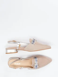 Damen Maripé – Slingpumps aus Veloursleder -Metallic