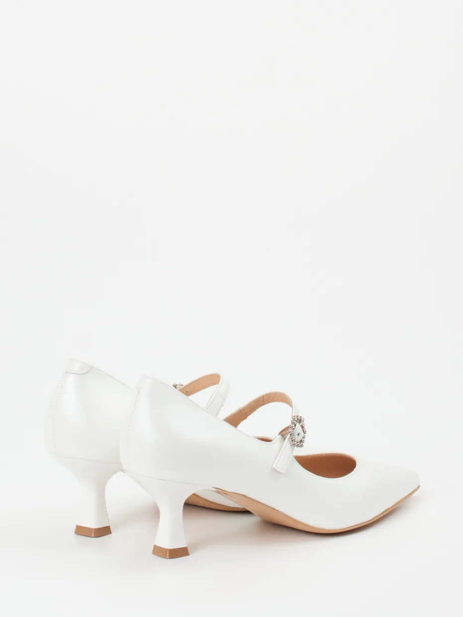 Damen Maripé – Spangenpumps aus Lammleder Elfenbein