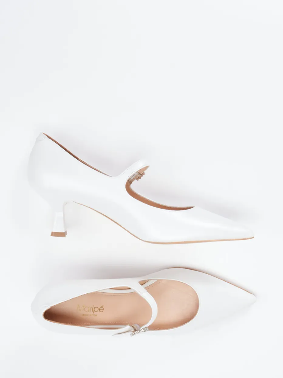 Damen Maripé – Spangenpumps aus Lammleder Elfenbein