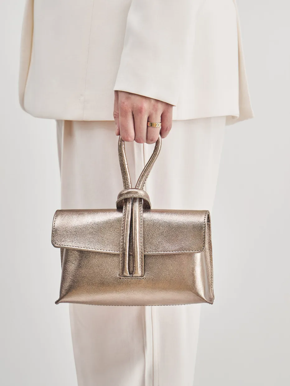 – Clutch aus Metallicleder in Bronzegold*Marlon Firenze Outlet