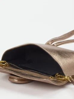 – Clutch aus Metallicleder in Bronzegold*Marlon Firenze Outlet