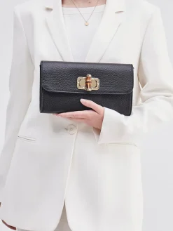 – Clutch aus Kalbleder mit Bambusverschluss*Marlon Firenze New