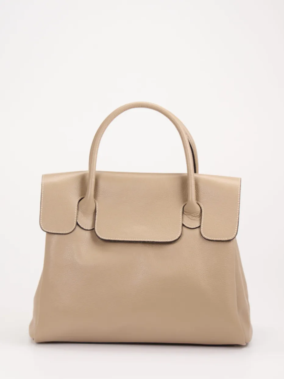 – Henkeltasche aus Kalbleder Beige*Marlon Firenze Discount