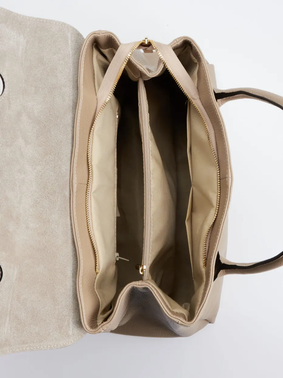 – Henkeltasche aus Kalbleder Beige*Marlon Firenze Discount