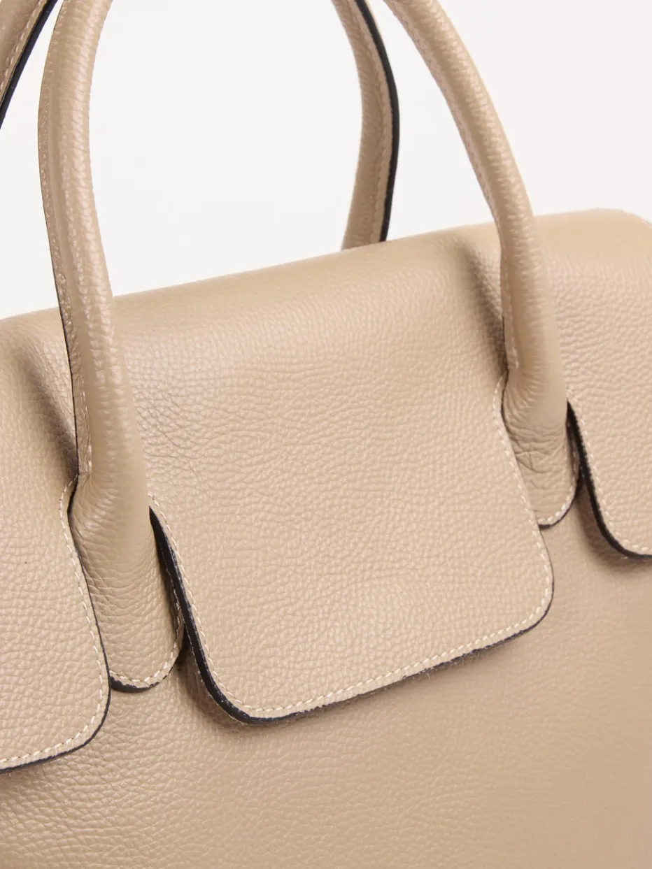 – Henkeltasche aus Kalbleder Beige*Marlon Firenze Discount