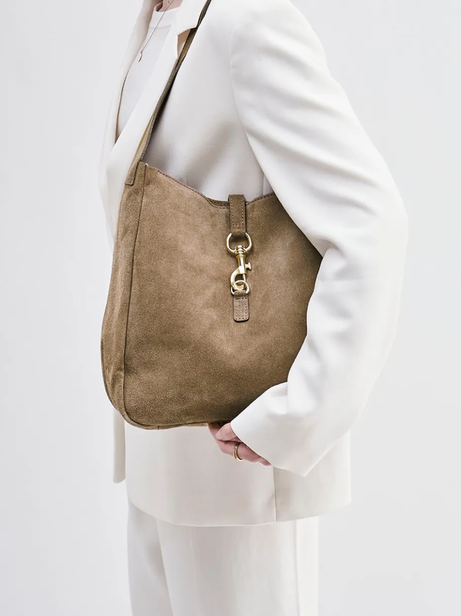 – Hobo Bag aus Kalbleder in Taupe*Marlon Firenze Outlet