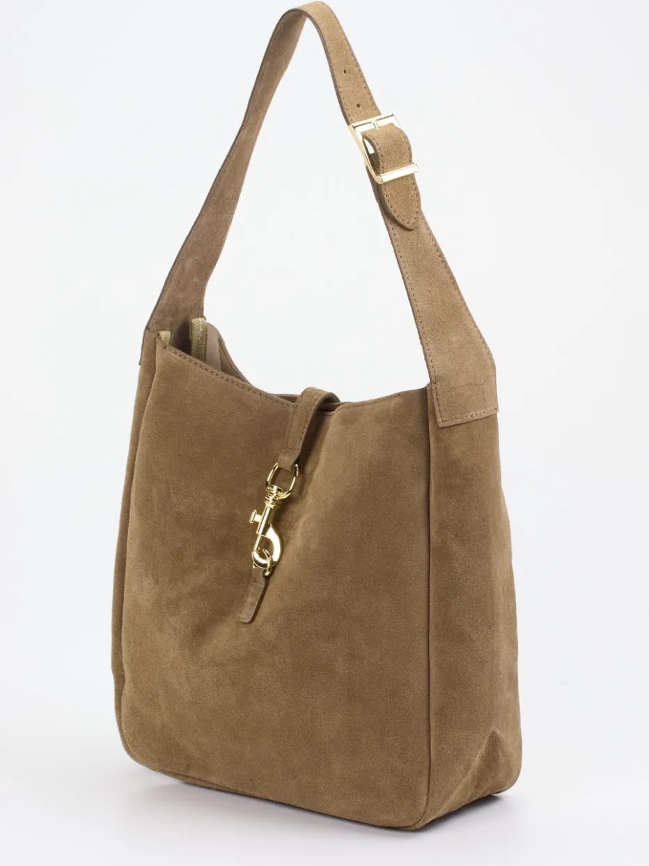 – Hobo Bag aus Kalbleder in Taupe*Marlon Firenze Outlet