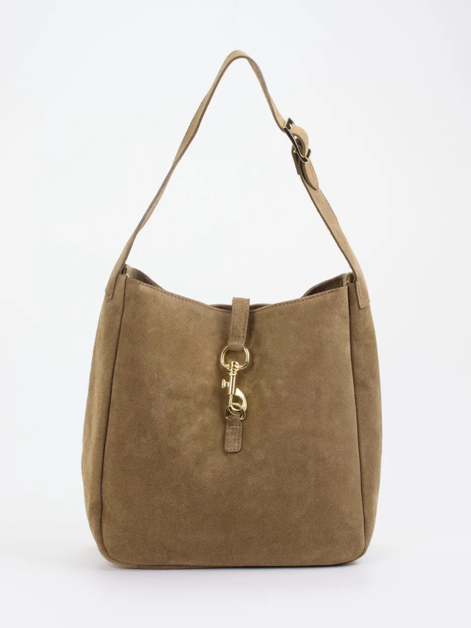 – Hobo Bag aus Kalbleder in Taupe*Marlon Firenze Outlet