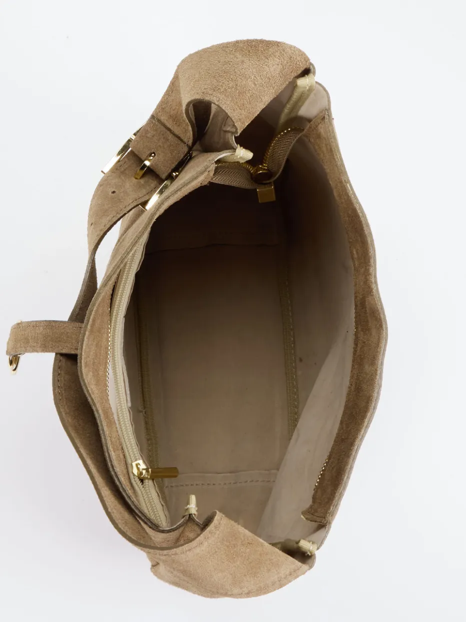 – Hobo Bag aus Kalbleder in Taupe*Marlon Firenze Outlet