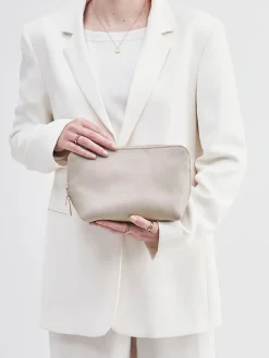 – Kosmetiktasche aus Kalbleder Beige*Marlon Firenze Best