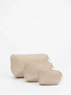 – Kosmetiktasche aus Kalbleder Beige*Marlon Firenze Best