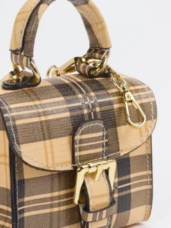 – Minitasche aus Kalbleder mit Karomuster*Marlon Firenze Best