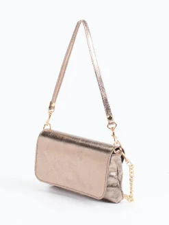 Damen Marlon Firenze – Schultertasche aus Metallicleder Roségold