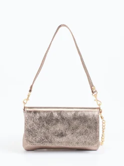 Damen Marlon Firenze – Schultertasche aus Metallicleder Roségold