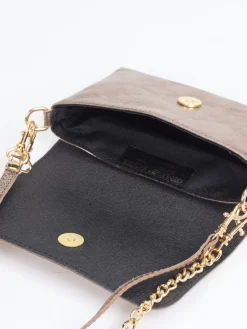 Damen Marlon Firenze – Schultertasche aus Metallicleder Roségold