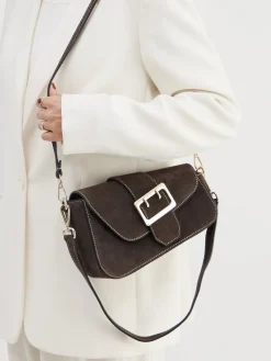 – Schultertasche aus Kalbleder Dunkel*Marlon Firenze New