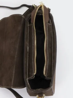 – Schultertasche aus Kalbleder Dunkel*Marlon Firenze New