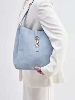 – Schultertasche aus Veloursleder hell*Marlon Firenze New