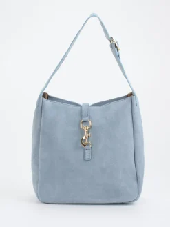 – Schultertasche aus Veloursleder hell*Marlon Firenze New