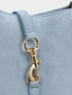 – Schultertasche aus Veloursleder hell*Marlon Firenze New