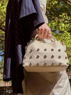 – Top Handle Bag aus Kalbleder Creme*Marlon Firenze Clearance