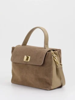 Damen Marlon Firenze – Top Handle Bag aus Kalbleder Taupe