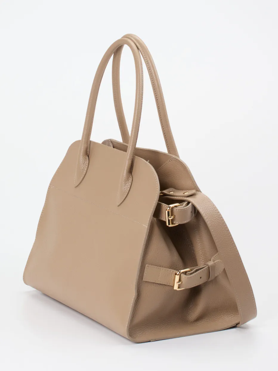 – Tote Bag aus Kalbleder in Taupe*Marlon Firenze Sale