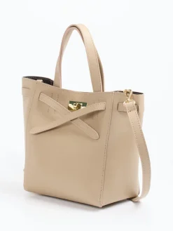 Damen Marlon Firenze – Tote Bag aus Kalbleder taupefarben