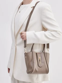 Damen Marlon Firenze – Umhängetasche aus Leder in Taupe