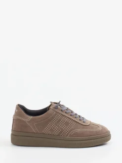 Damen MRP – Low-Top Sneaker aus Veloursleder in Taupe