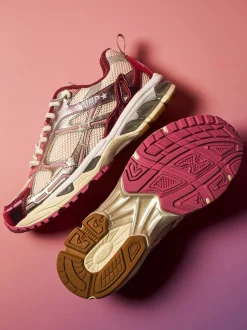 – Sneaker aus Mesh und Metallicleder Cremeweiß*MRP Sale