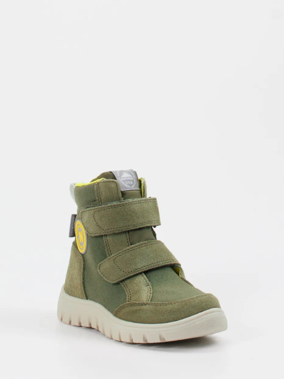 Kinder Naturino – Klett-Boots aus Veloursleder oliv