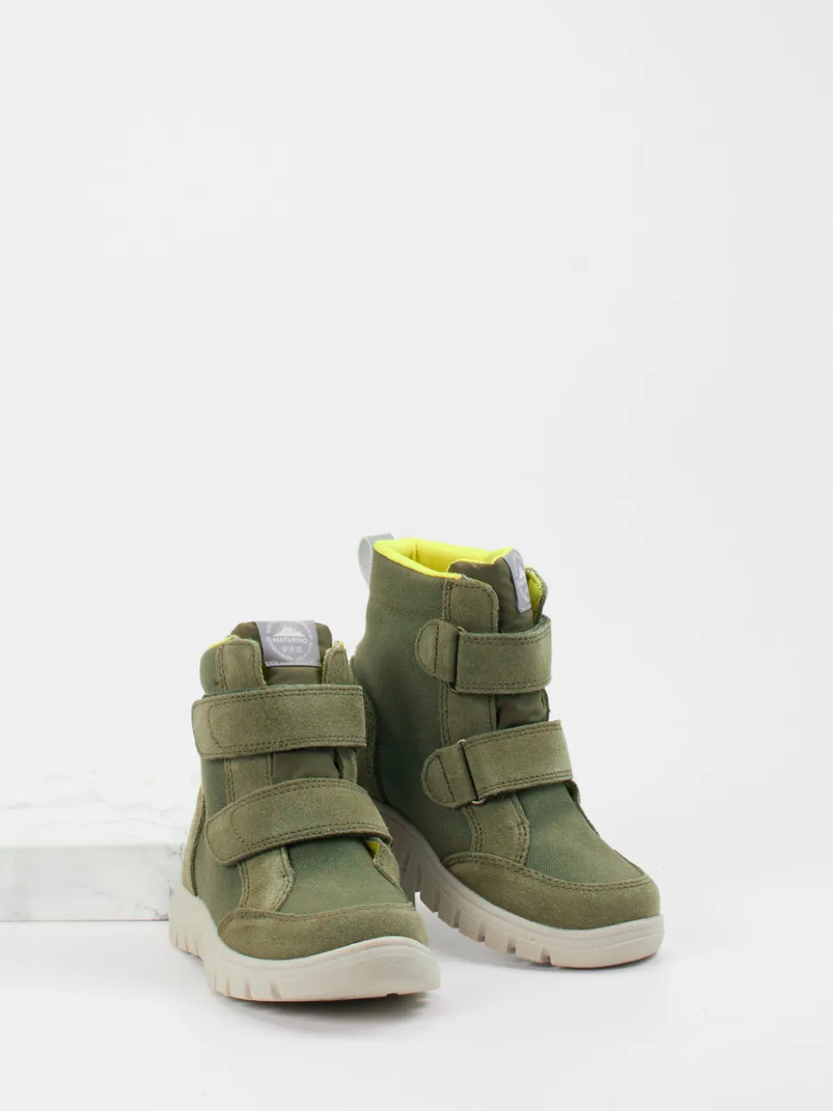 Kinder Naturino – Klett-Boots aus Veloursleder oliv
