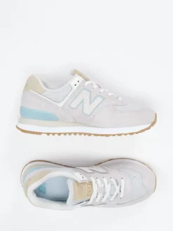 Damen New Balance – Sneaker aus Textil und Veloursleder Hell