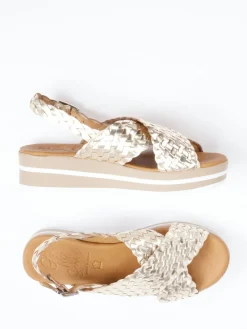 Damen Oh!My Sandals – Plateau-Sandale aus Flechtleder