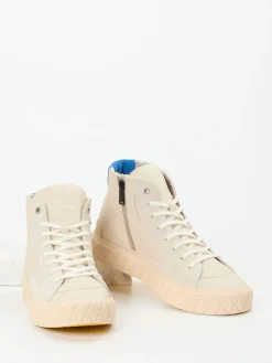 Damen Palladium Unisex Palladium – High-Top Sneaker aus Veloursleder creme