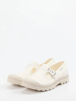 Damen Palladium – Mary Jane Sneaker aus Canvas creme