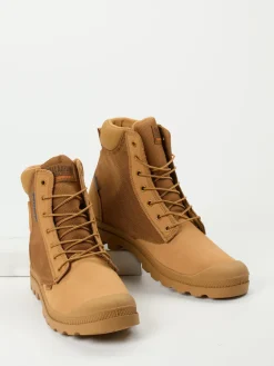 Herren Palladium Unisex Palladium – Schnürboots aus Nubukleder in Camel