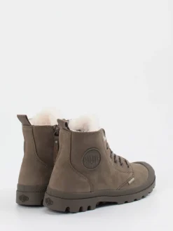 Damen Palladium Unisex Palladium – Schnürboots aus Veloursleder schlamm