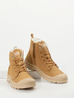 Damen Palladium – Schnürboots aus Nubukleder camel