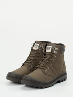 Palladium – Schnürboots aus Nubukleder oliv*Palladium Herren Sale