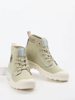 Damen Palladium – Schnürboots aus Canvas in Sandbeige