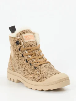 Damen Palladium – Schnürboots aus Nubukleder beige