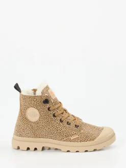 Damen Palladium – Schnürboots aus Nubukleder beige