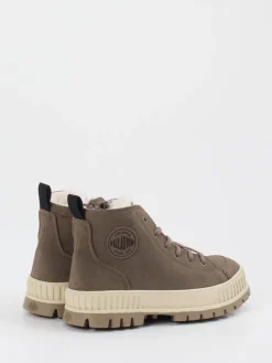 Damen Palladium Unisex Palladium – Schnürboots aus Veloursleder in Taupe