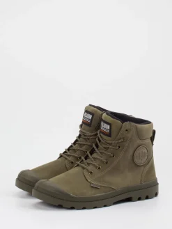 Palladium – Schnürboots aus Leder Oliv*Palladium Herren