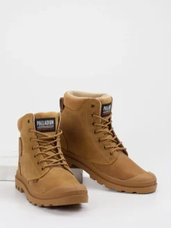 Herren Palladium Herren Palladium – Schnürboots aus Nubukleder honig