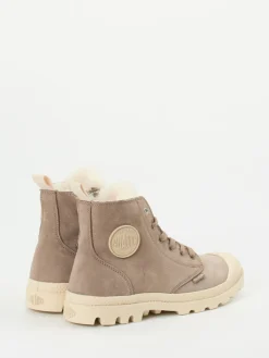 Damen Palladium – Stiefelette aus Nubukleder in Taupe